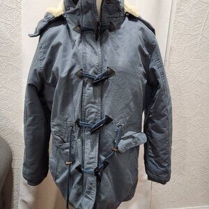 Blue toggle sherpa lined toggle jacket